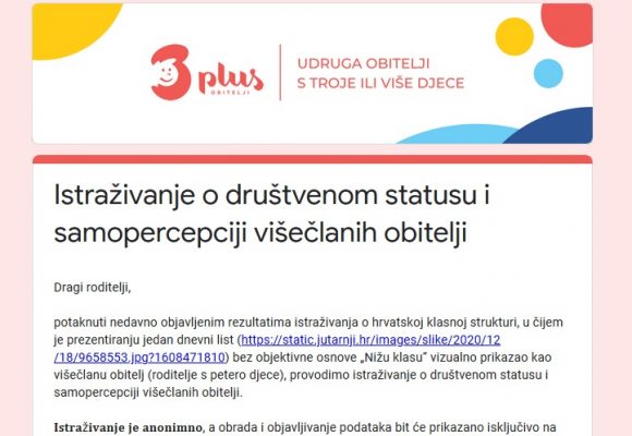Istraživanje o društvenom statusu i samopercepciji višečlanih obitelji Istraživanje o društvenom statusu i samopercepciji višečlanih obitelji